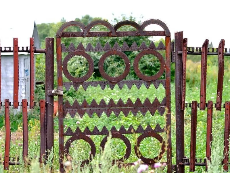 recycled metal fence