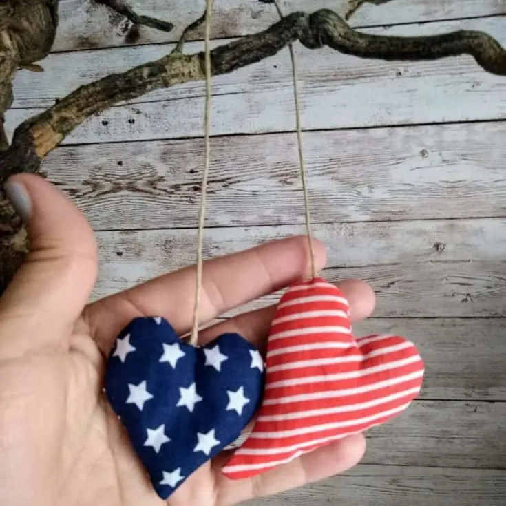 American inspired heart shaped lavender pouches