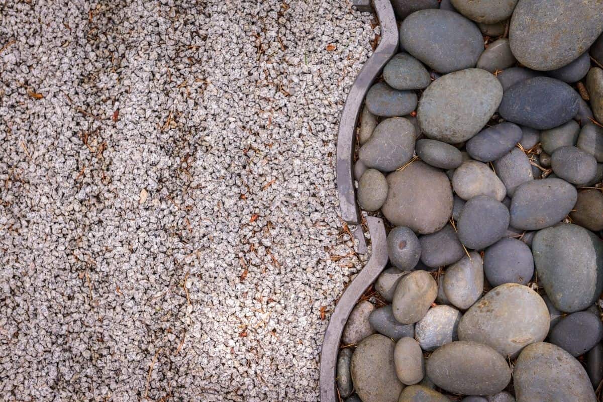 river rock walkway