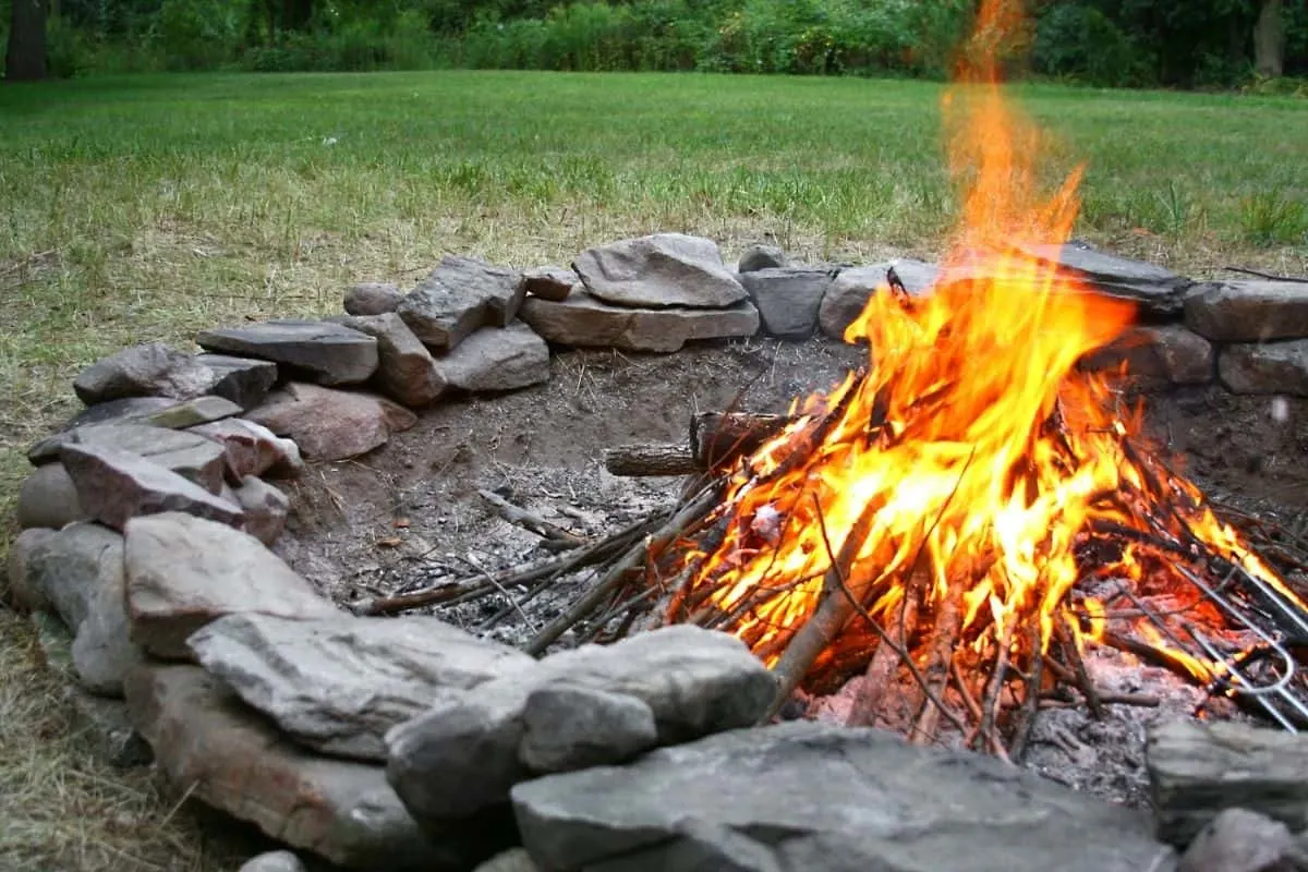 fire pit made from large stones
