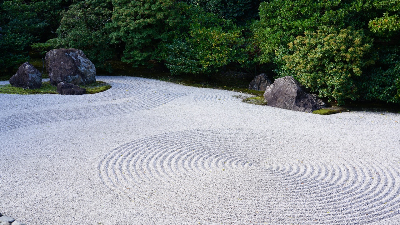 Zen Buddhist dry rock garden in Kyoto, japan