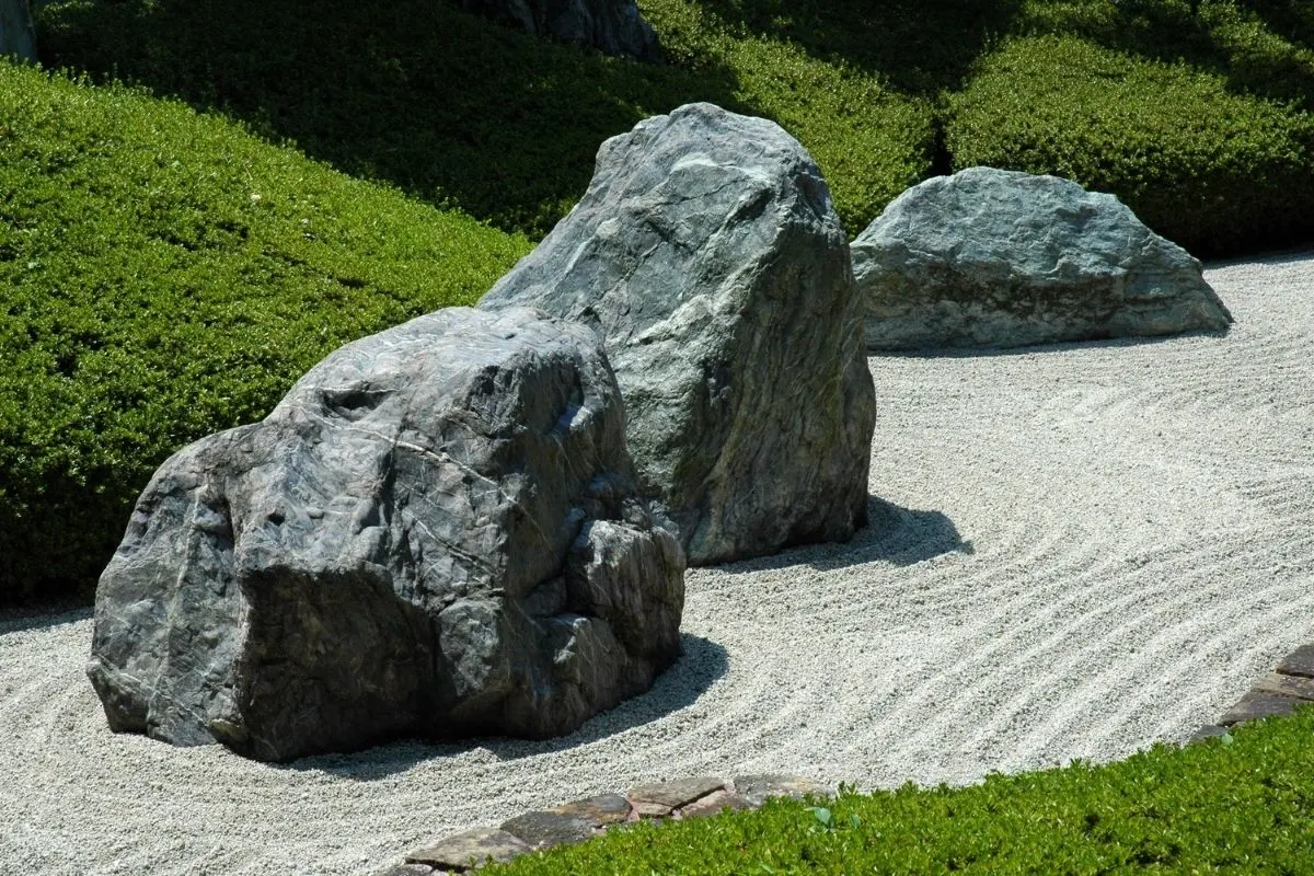 large rocks in zen garden