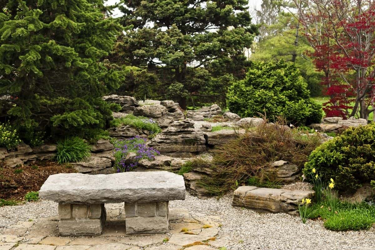 stone bench in the garden