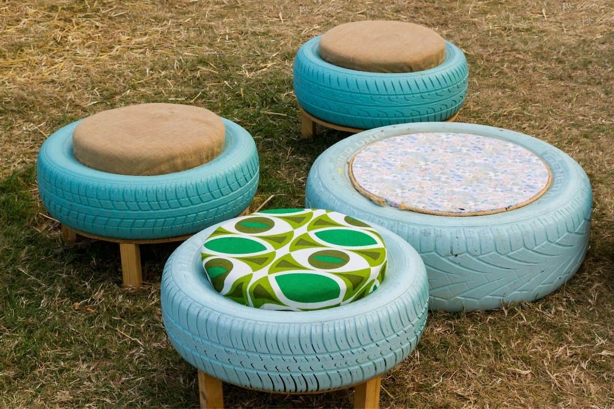 patio furniture made from old car tires