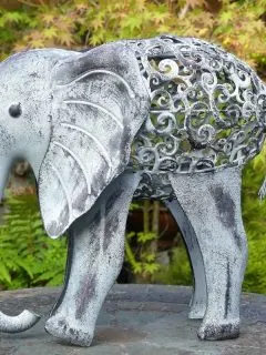cute elephant metal garden sculpture