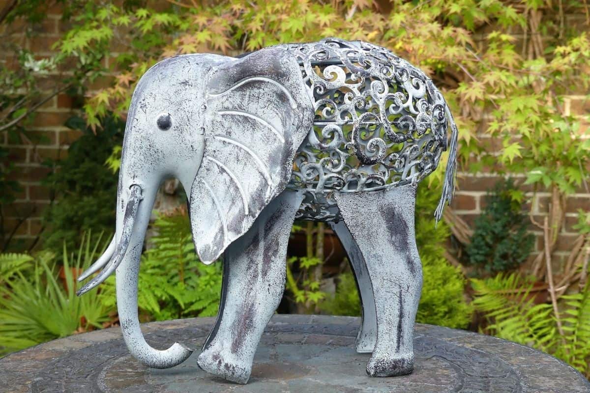 cute elephant metal garden sculpture