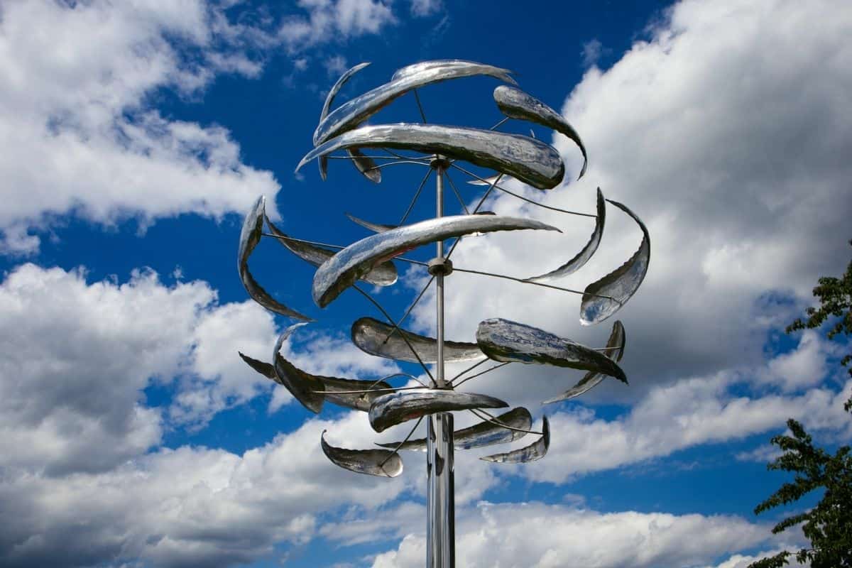Wind Sculpture Spinners Outdoor Kinetic Jumbo Modern Art Quadruple Home Garden 
