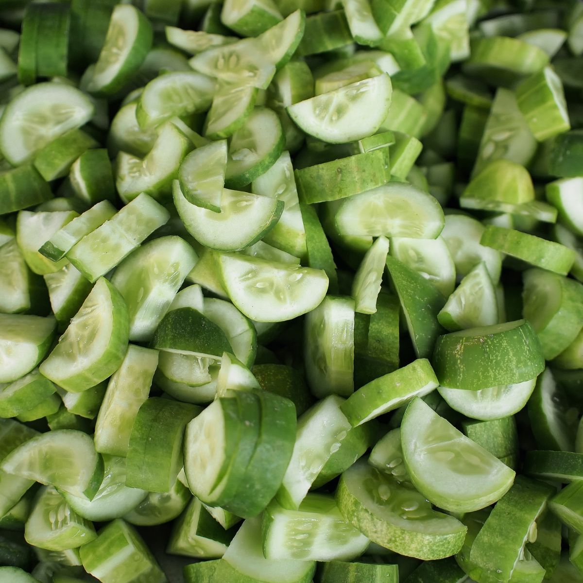 chopped cucumbers