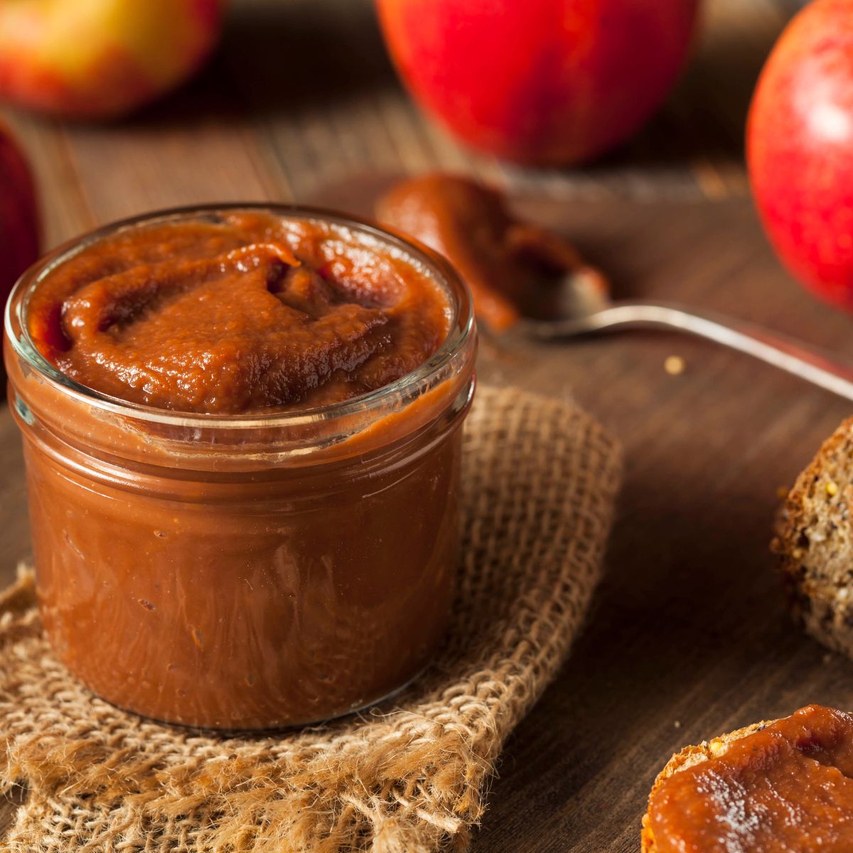 a jar of apple butter