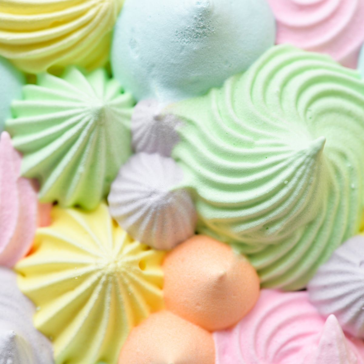 pastel colored meringues