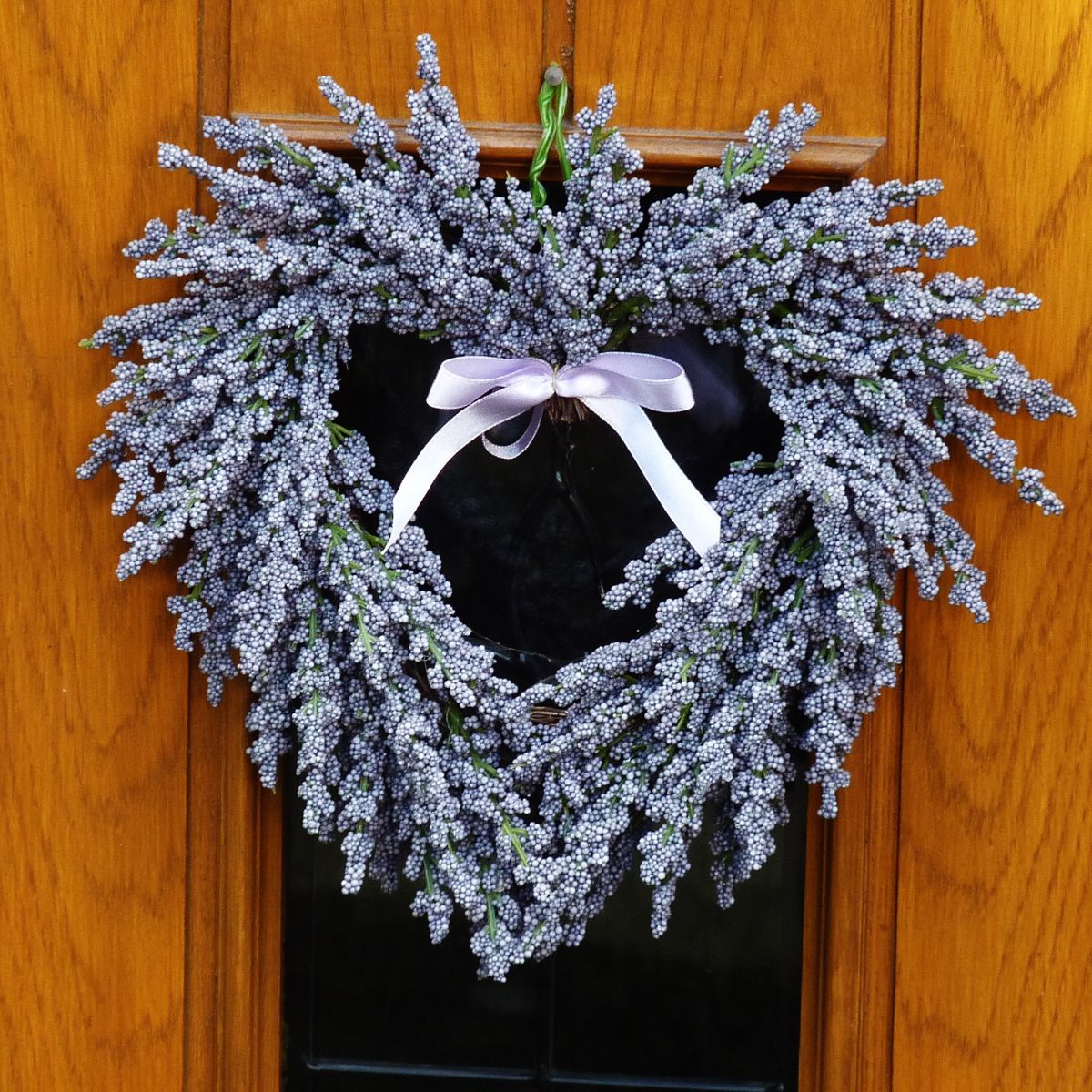Heart-shaped lavender wreath.