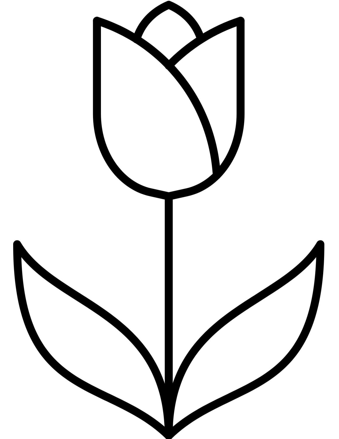 A single tulip to color for very young children.