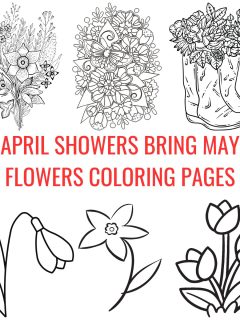 April showers bring May flowers coloring pages.