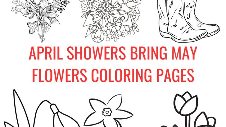Free Printable April Showers Bring May Flowers Coloring Pages