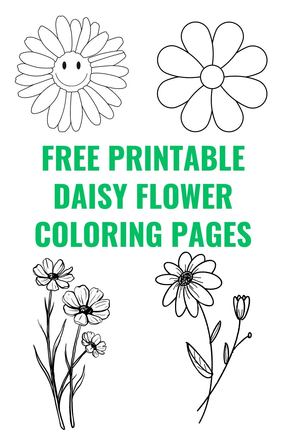 free printable daisy flower coloring pages.