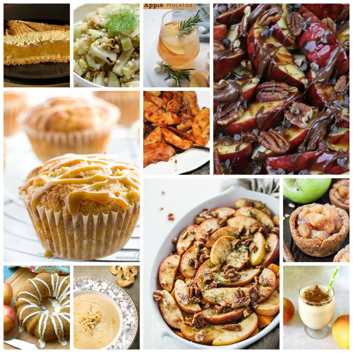 a collage of fall apple recipes.