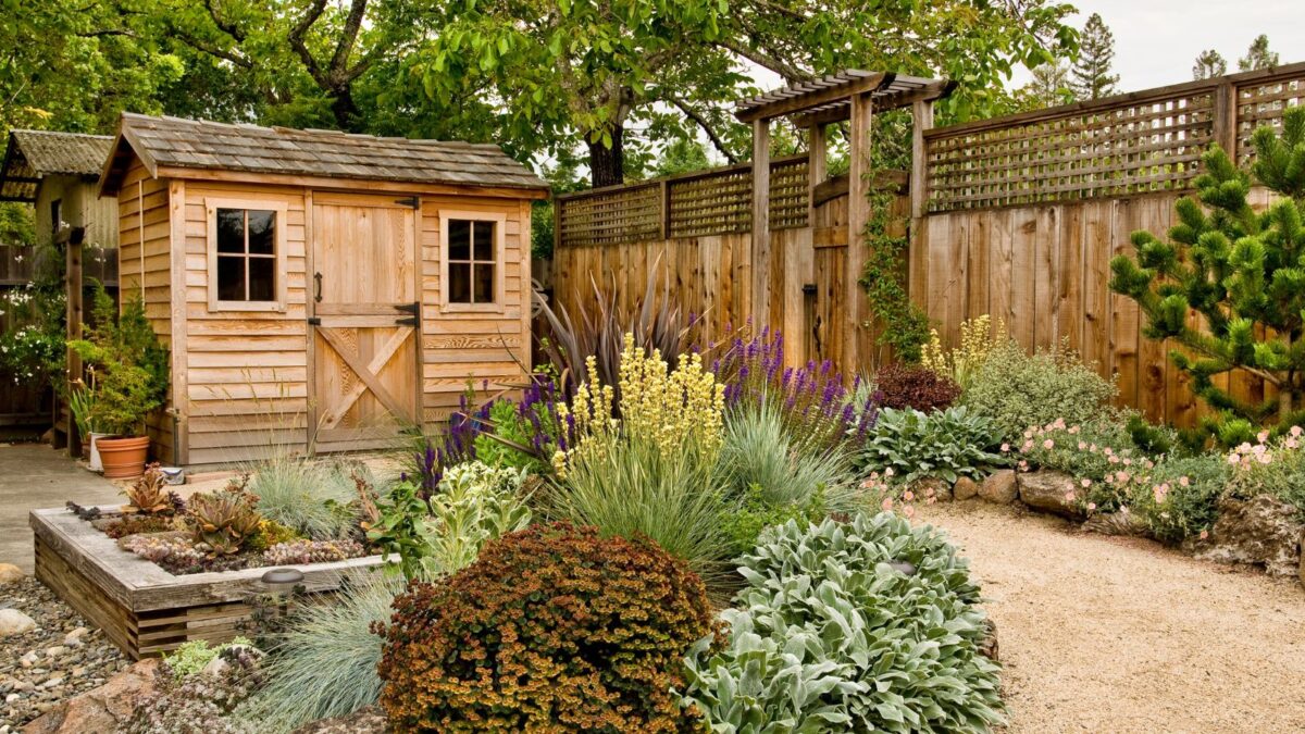 shed on a slope.