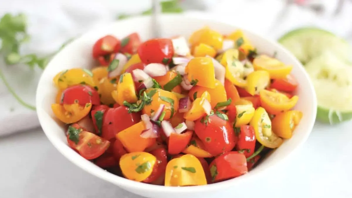 Cherry Tomato Salsa with Red Onion.