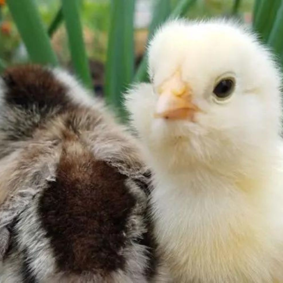 baby chicks in the garden.