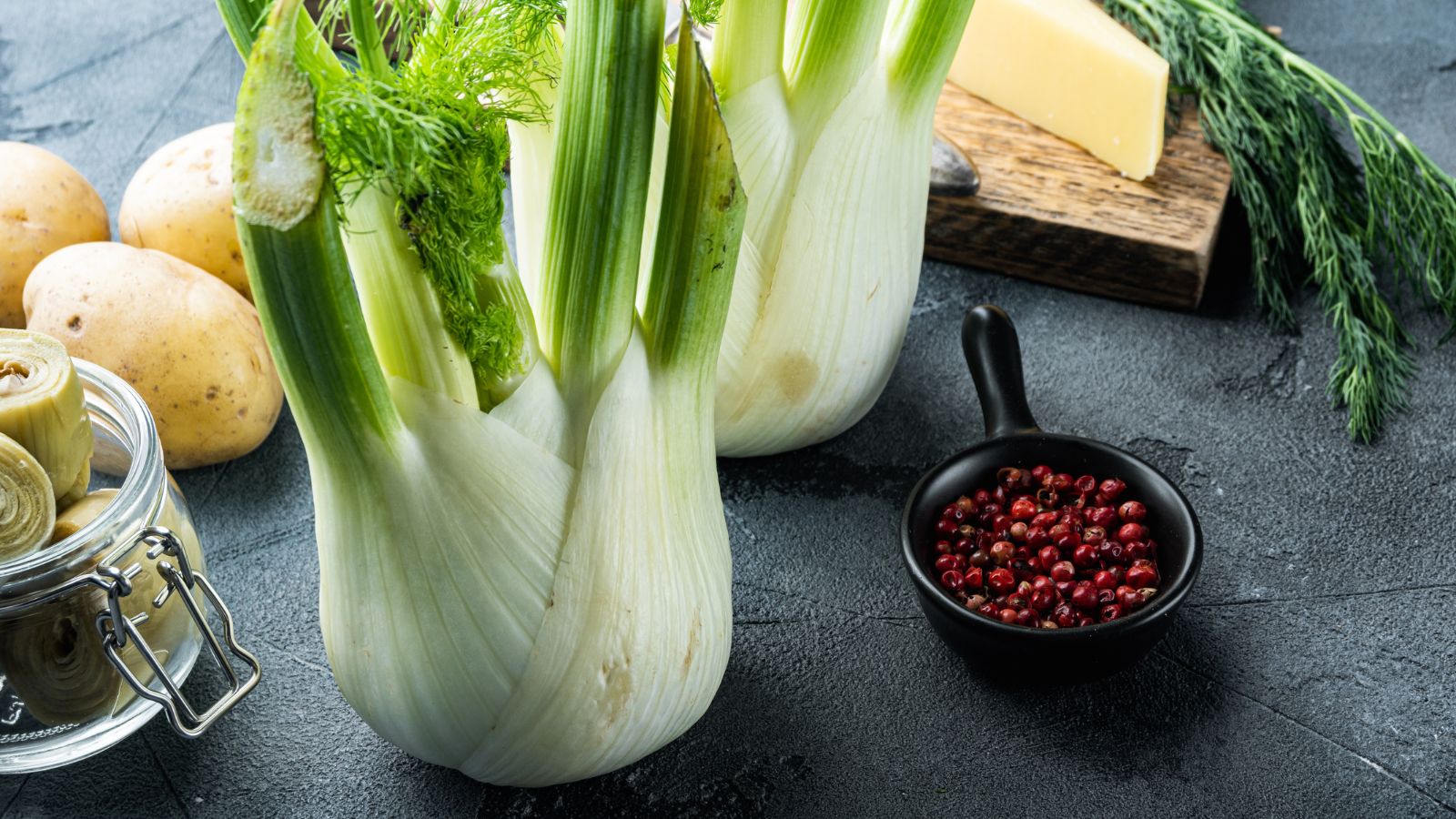 fennel bulb on a table.