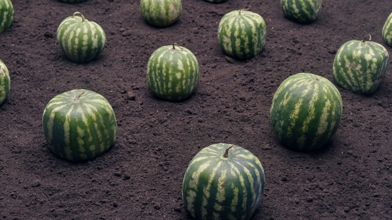 Square Watermelon on Brown Ground