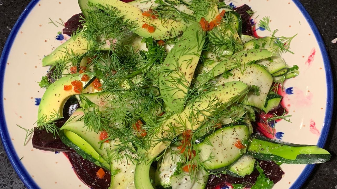 Beetroot, Avocado, Dill and Zucchini salad