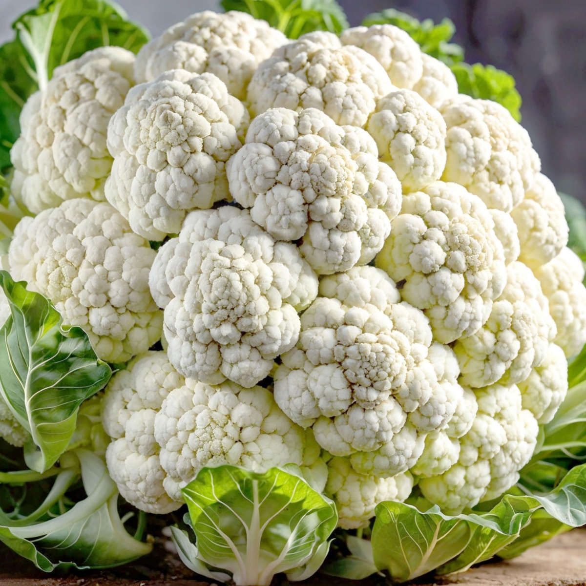 Cauliflower vegetable in store close view