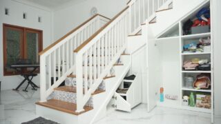 hide under stair storage cabinet from several angle