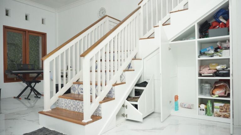 hide under stair storage cabinet from several angle