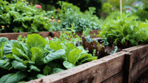 raised garden bed lettuce
