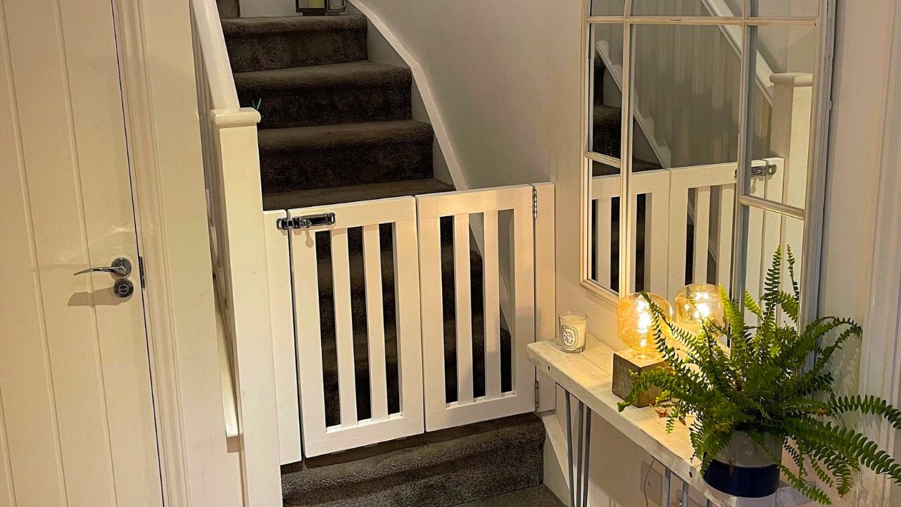 A stair gate for a child or pet