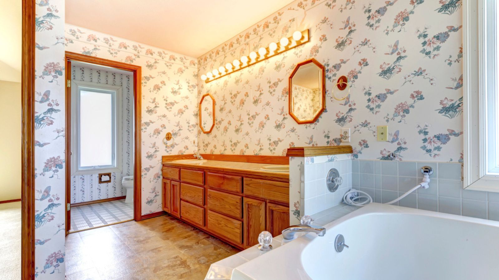 Bathroom interior wallpaper