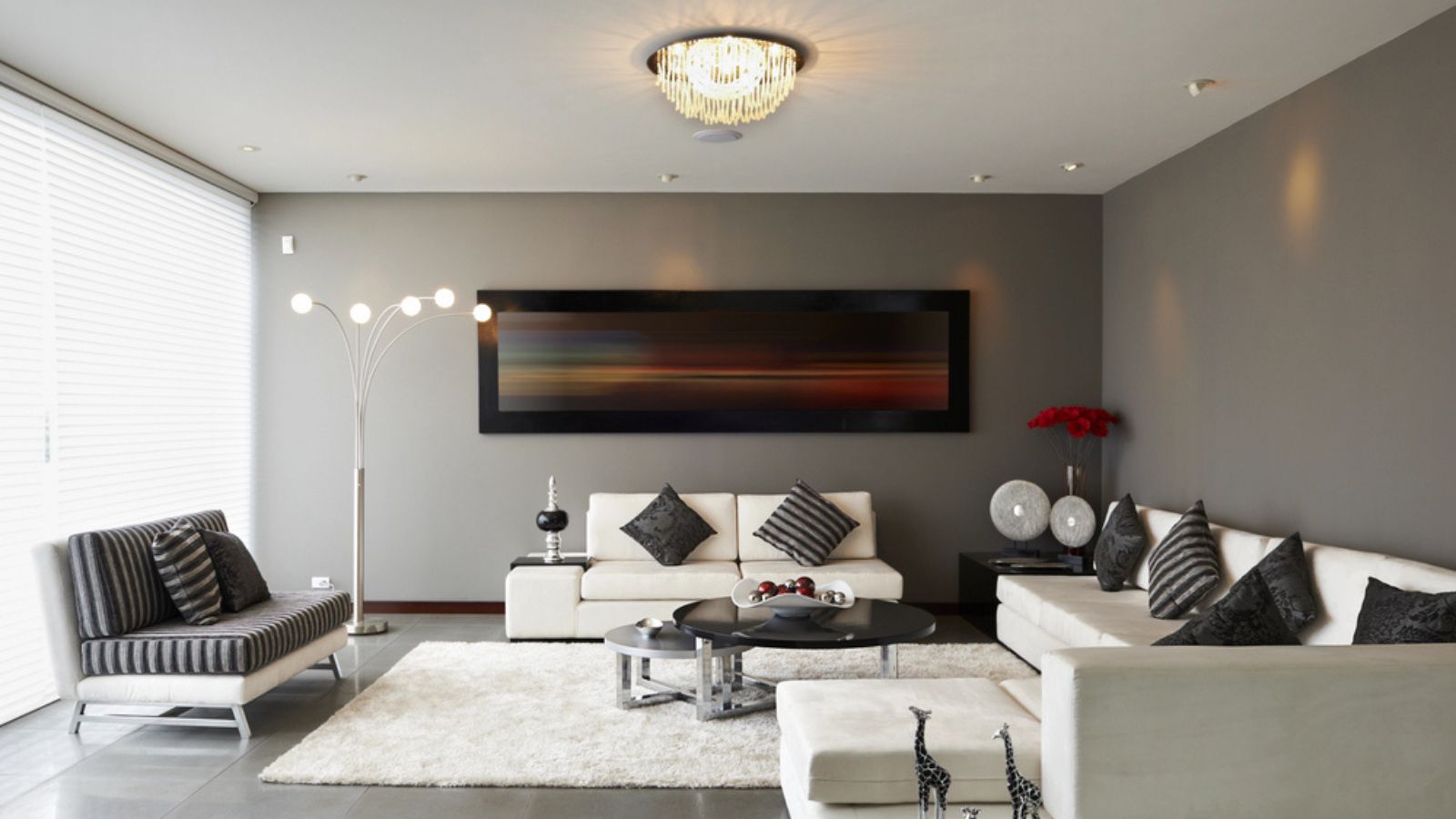 Interior design with Modern living room with modern light system