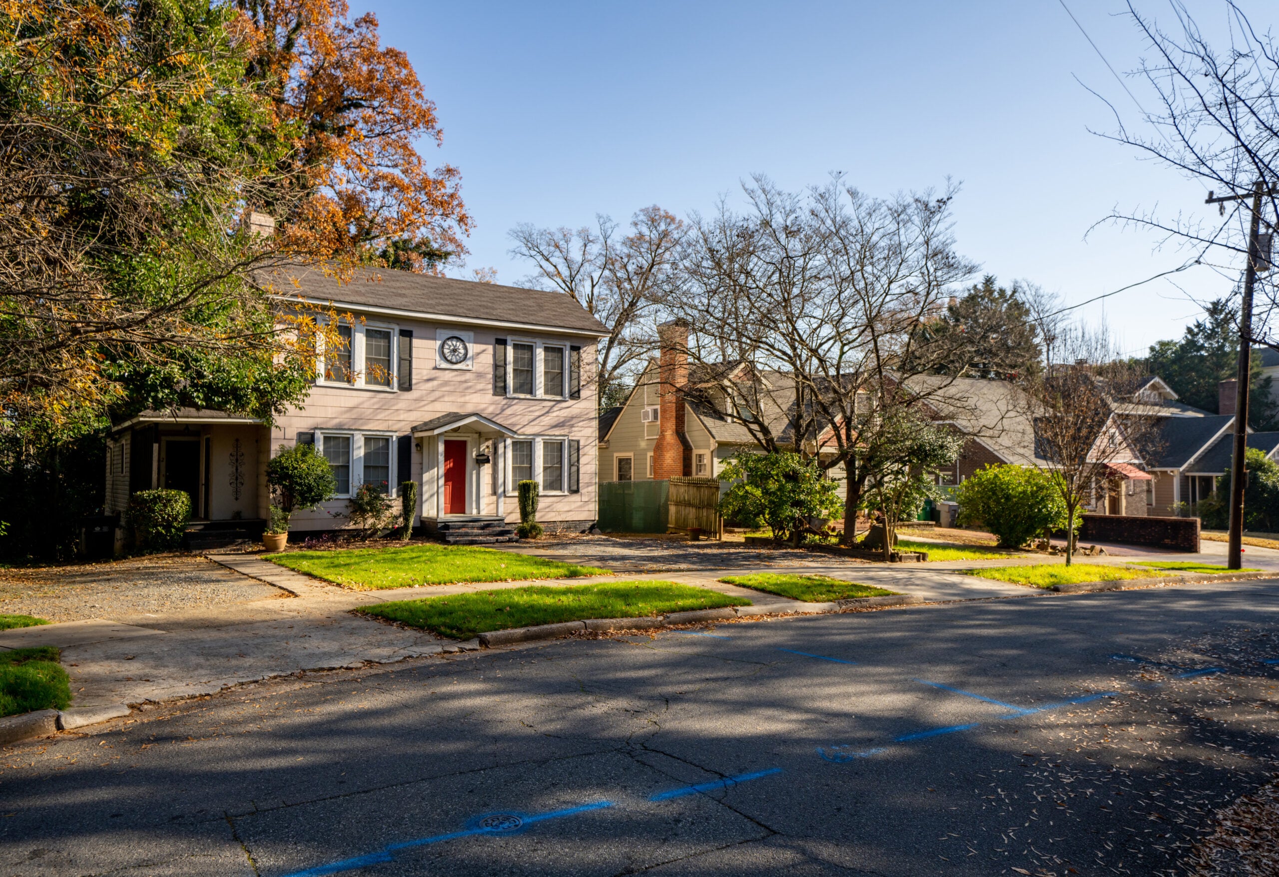 CHARLOTTE, NC, USA - DECEMBER 12, 2020: Homes in Charlotte NC USA