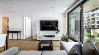 Luxury modern apartment in Montreal very well staged and furnished with amenities and common areas