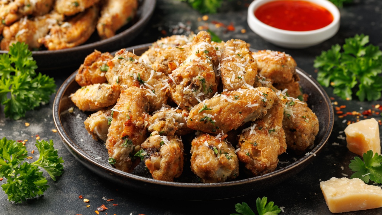 Homemade Garlic Parmesan Chicken Wings in a plate.