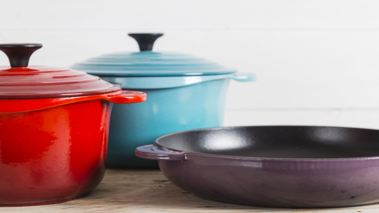 Cast iron saucepans and pan