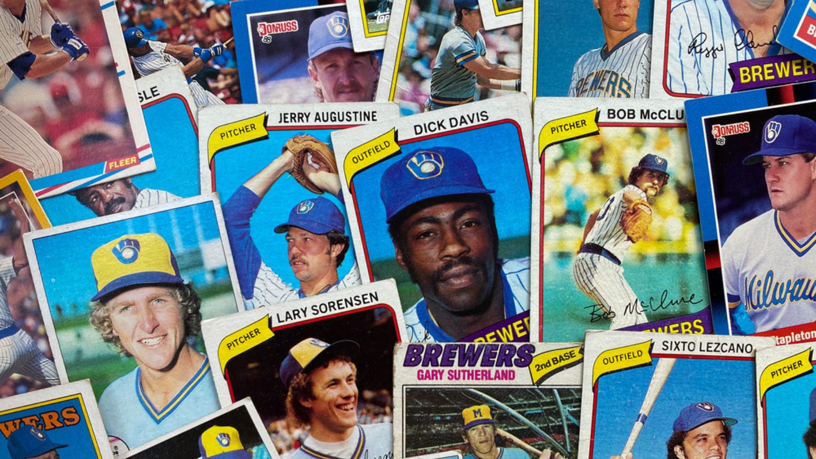 A collection of Milwaukee Brewers Baseball cards by Doruss, Fleer, and Topps