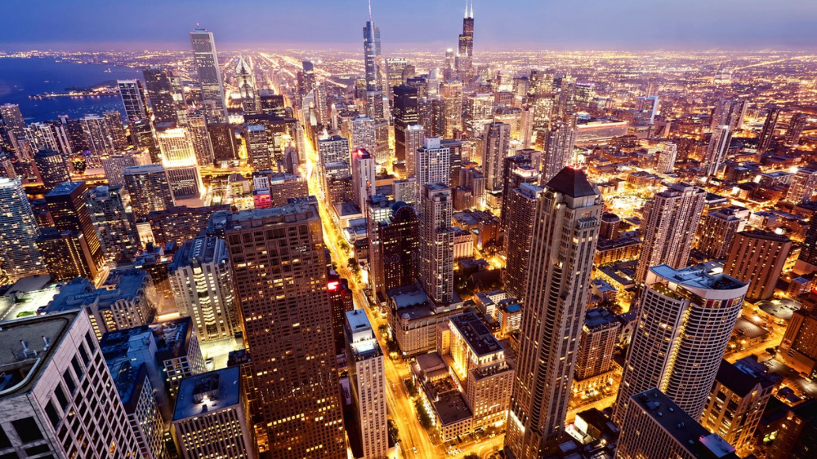 Aerial view of Chicago downtown, Illinois