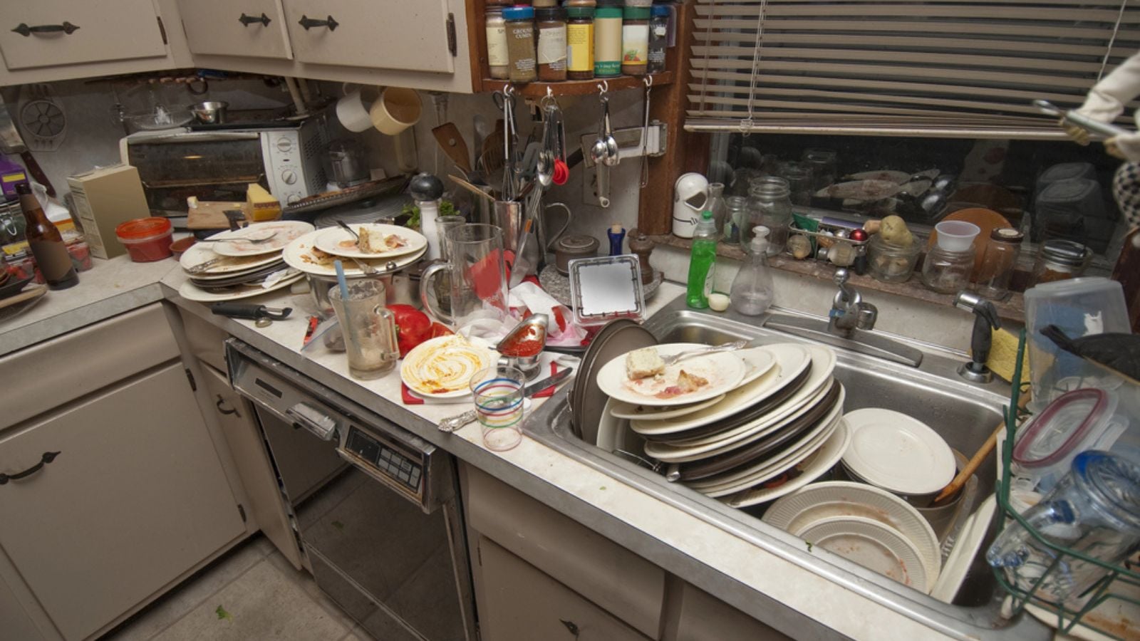 New Remove BG Save Share Sample New Dirty dishes piled up in sink
