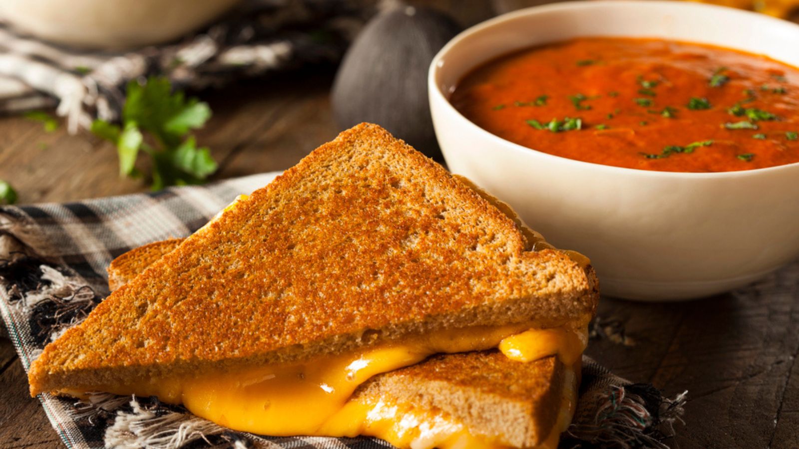 Homemade Grilled Cheese with Tomato Soup