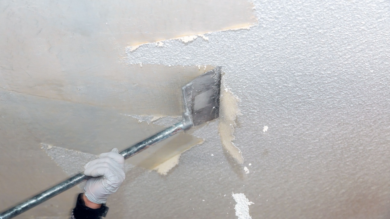 Take off in the popcorn ceiling home wall texture removal