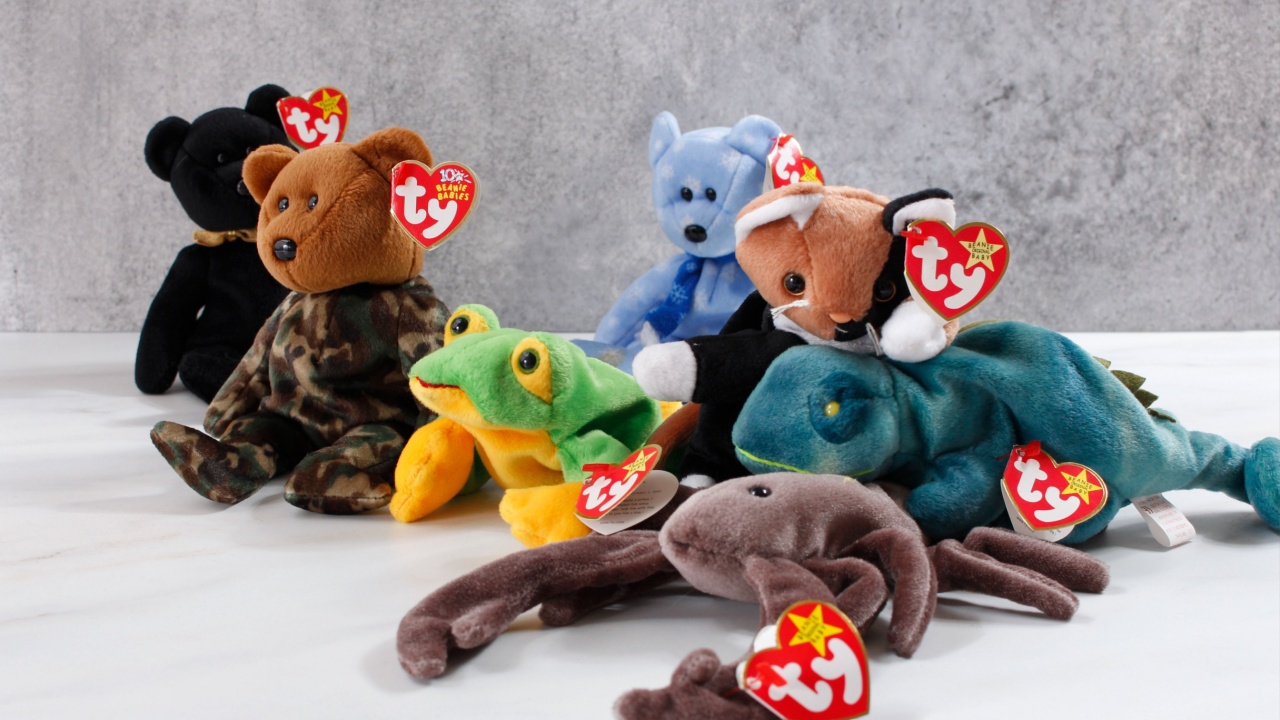 Los Angeles, California, United States - 08-24-2021: A view of several Beanie Babies toys.