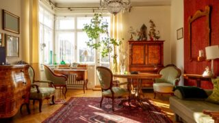 Living room full of antique furnitre, house interior design