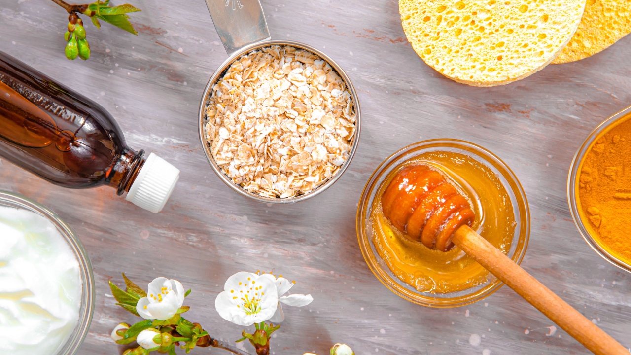 Natural Ingredients for Homemade Body Face Scrub Oat Oil. Beauty Concept