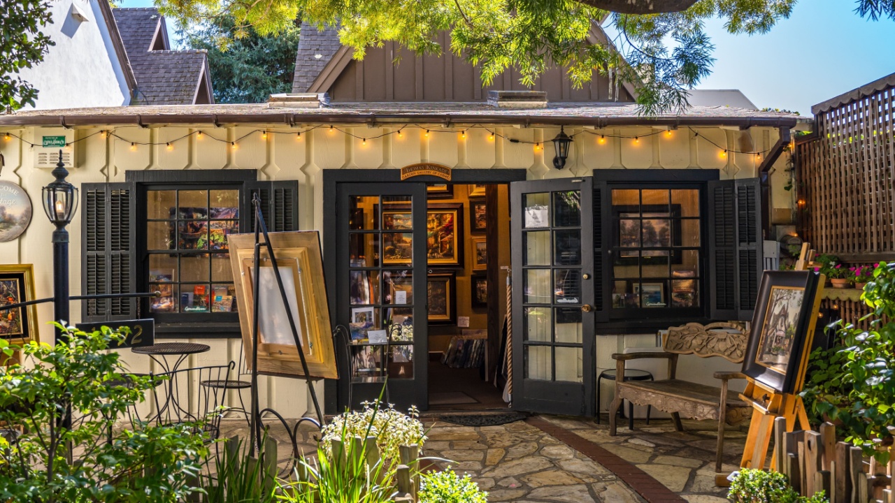 Carmel-By-The-Sea, CA - October 14, 2023: Thomas Kinkade Studio in the Garden