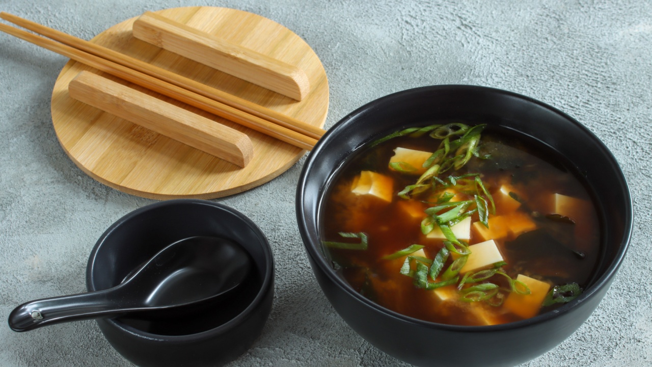 traditional miso soup with silken tofu