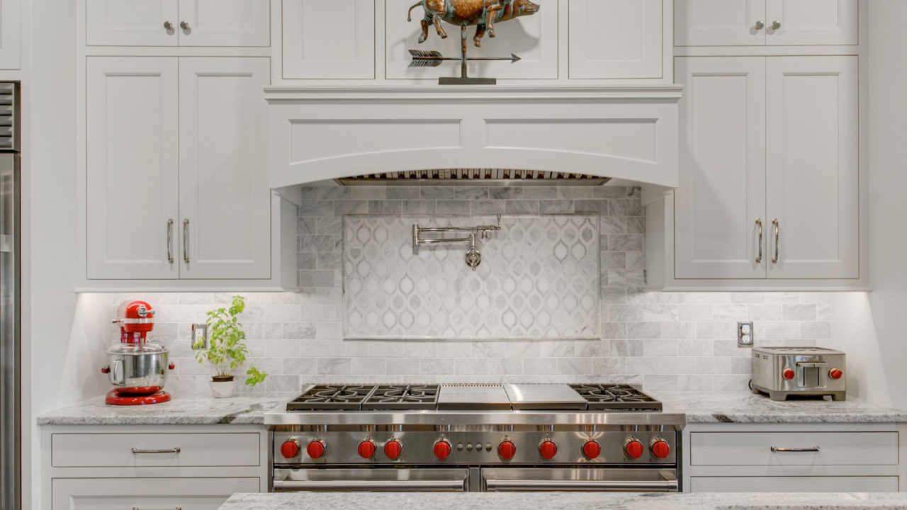 Dream Chef Kitchen with Farmhouse Décor, Large Stove Top, Pot Filler and Stainless Steel Appliances