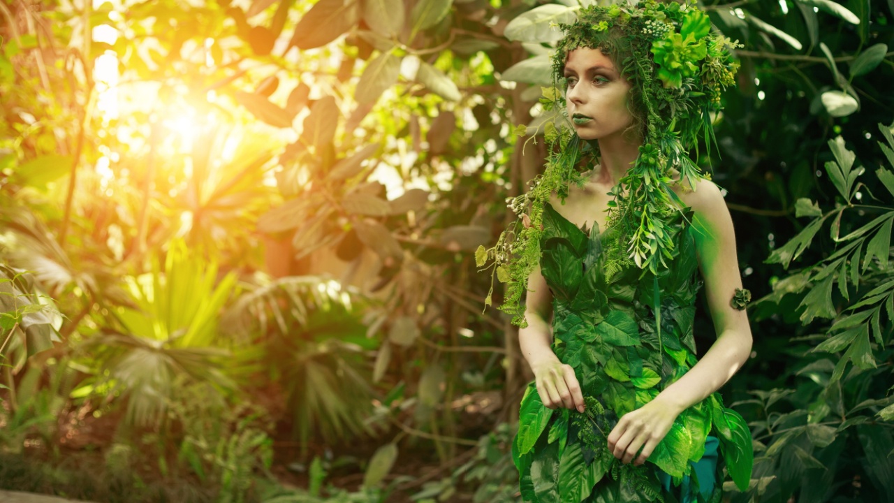 Fantasy woman - green forest fairy.