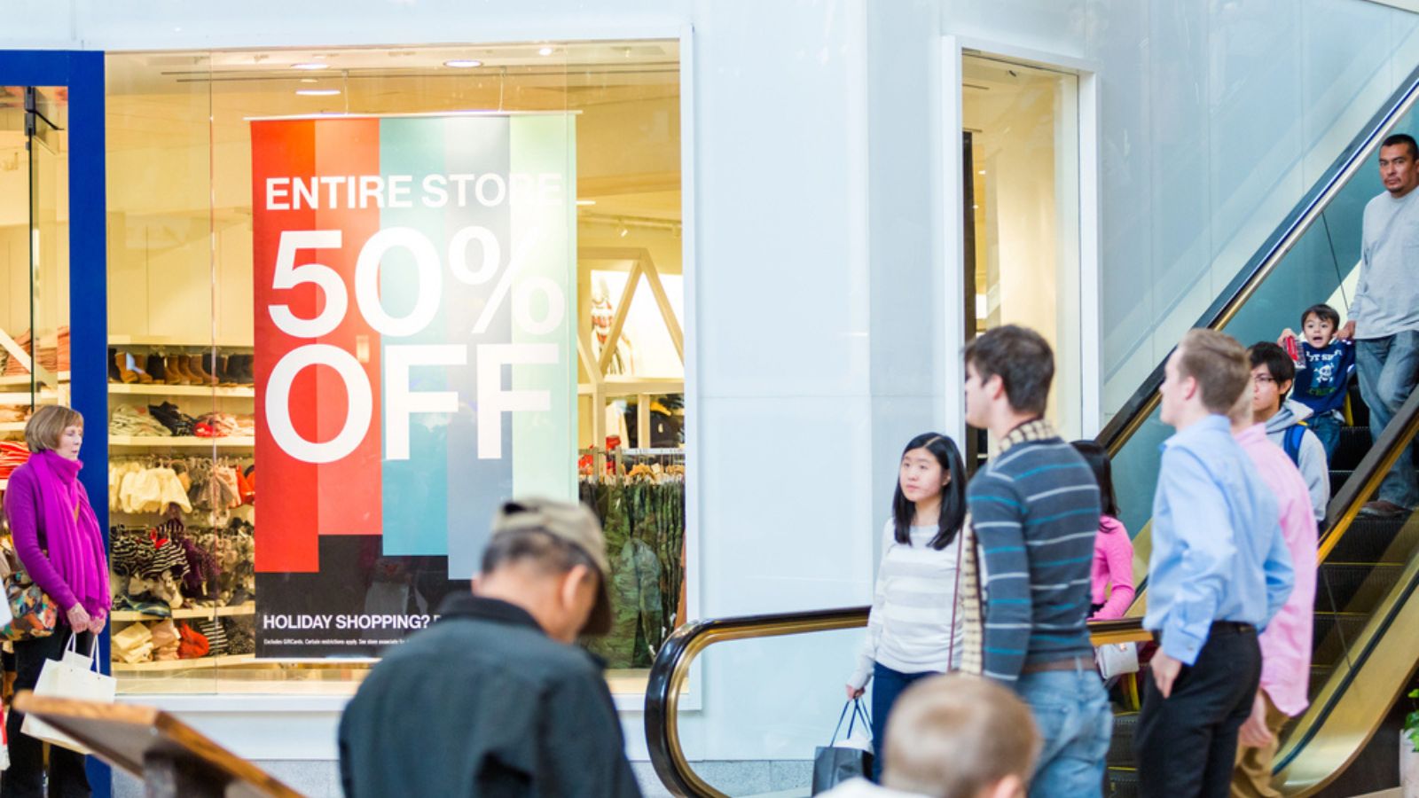 Typical North American mall on Black Friday shopping in Denver, Colorado, USA